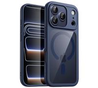 JETech Cover Magnetica per iPhone 17 Pro 6,3 Pollici Compatibile con MagSafe, Antiurto Paraurti Custodia, Solida Colore Opaco TPU Telaio, Anti-Graffio Retro Trasparente (Blu Scuro)