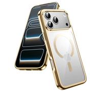JETech Cover Magnetica per iPhone 17 Pro 6,3 Pollici, Compatibile con MagSafe, Telaio in TPU Elettrolitico Morbido con Retro in PC Rigido Trasparente, Custodia Antiurto Telefono (Oro)