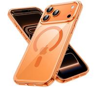 JETech Cover Magnetica per iPhone 17 Pro Max 6,9 Pollici Compatibile con MagSafe, Antiurto Cellulare Paraurti Custodia, Anti-Graffio Retro Trasparente (Arancione)