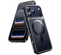 JETech Cover Magnetica per iPhone 17 Pro Max 6,9 Pollici, Compatibile con MagSafe, Telaio in TPU Elettrolitico Morbido con Retro in PC Rigido Trasparente, Custodia Antiurto Telefono (Nero)