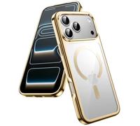 JETech Cover Magnetica per iPhone 17 Pro Max 6,9 Pollici, Compatibile con MagSafe, Telaio in TPU Elettrolitico Morbido con Retro in PC Rigido Trasparente, Custodia Antiurto Telefono (Oro)