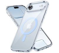 JETech Cover Magnetica per iPhone Air Compatibile con MagSafe, Antiurto Cellulare Paraurti Custodia, Anti-Graffio Retro Trasparente (Blu)