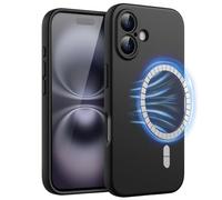 JETech Cover Magnetica Silicone per iPhone 16, Nero | Compatibile con MagSafe, Touch Morbido Setoso, Protezione Completa della Fotocamera, Custodia Antiurto
