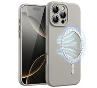 JETech Cover Magnetica Silicone per iPhone 16 Pro, Titanio Naturale | Compatibile con MagSafe, Touch Morbido Setoso, Protezione Completa della Fotocamera, Custodia Antiurto