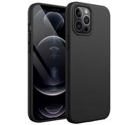 JETech Cover Silicone per iPhone 12 Pro Max 6,7 Pollici, Protettiva per Tutto il Corpo Morbida al Tatto, Custodia Antiurto con Fodera in Microfibra (Nero)
