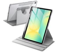 JETech Custodia Girevole per Samsung Galaxy Tab S10 FE Plus 13,1", Argento | Cover Supporto Rotante 360°, Retro Trasparente, Auto Svegliati/Sonno, S Pen Holder