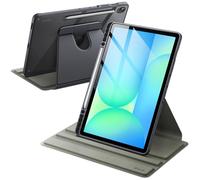 JETech Custodia Girevole per Samsung Galaxy Tab S10 FE Plus 13,1", Grigio | Cover Supporto Rotante 360°, Retro Trasparente, Auto Svegliati/Sonno, S Pen Holder