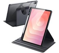 JETech Custodia Girevole per Samsung Galaxy Tab S11, Grigio | Cover Supporto Rotante 360°, Retro Trasparente, Auto Svegliati/Sonno, S Pen Holder