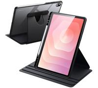 JETech Custodia Girevole per Samsung Galaxy Tab S11, Nero | Cover Supporto Rotante 360°, Retro Trasparente, Auto Svegliati/Sonno, S Pen Holder