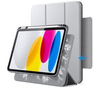 JETech Custodia Magnetica Staccabile per iPad (A16) 11a/10a Generazione (2025/2022) con Portapenne, Cover Trasparente Girevole Rimovibile, Ritratto/Paesaggio Supporto (Argento)