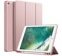 JETech Custodia per iPad 9,7 Pollici (6a/5a Generazione, 2018/2017) con Portapenne, Cover Tablet Sottile con Retro in Morbido TPU con Auto Svegliati/Sonno (Oro Rosa)