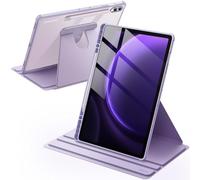 JETech Custodia Rotante per Samsung Galaxy Tab S10+ 2024/Tab S9 FE+/S9+ 2023 12,4 Pollici con S Pen Holder, 360 Gradi Rotazione Protettiva Supporto Cover Chiaro Retro (Lavanda)