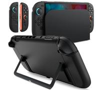 JETech Custodia Sottile Dockable per Nintendo Switch 2 (2025) 7,9 Pollici, Cover Presa Morbida in TPU per Joy-Con Staccabili, Guscio Posteriore in PC Portatile Opaca, Antigraffio (Nero)