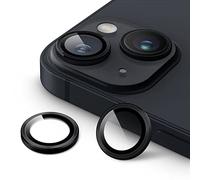 JETech Pellicola Fotocamera per iPhone 14 6,1 Pollici e iPhone 14 Plus 6,7 Pollici, 9H Vetro Temperato Copri Anello Individuale in Metallo, HD Chiaro, 1 Set (Mezzanotte)