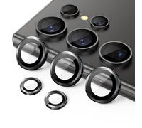 JETech Pellicola Fotocamera per Samsung Galaxy S24 Ultra, 9H Vetro Temperato Cover Anello Individuale in Metallo, Vassoio di Installazione Facile, HD Chiaro, 1 Set (Titanium Black)