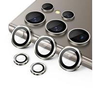 JETech Pellicola Fotocamera per Samsung Galaxy S24 Ultra, 9H Vetro Temperato Cover Anello Individuale in Metallo, Vassoio di Installazione Facile, HD Chiaro, 1 Set (Titanium Gray)