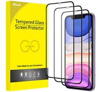 JETech Pellicola Protettiva a Copertura Totale per iPhone 11/iPhone XR 6,1 Pollici, Bordo Nero, Completa Vetro Temperato Film 9H Compatibile con Cover, HD Chiaro, Pacco da 3