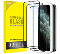 JETech Pellicola Protettiva a Copertura Totale per iPhone 11 Pro/iPhone X/iPhone XS 5,8 Pollici, Bordo Nero Vetro Temperato Completa Film con Strumento di Installazione Facile, Pacco da 3