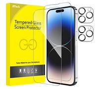 JETech Pellicola Protettiva a Copertura Totale per iPhone 14 Pro 6,1 Pollici con Protezione di Obiettivo Fotocamera, Vetro Temperato Film Completa, HD Chiaro, Pacco da 2 Ciascuno