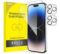 JETech Pellicola Protettiva a Copertura Totale per iPhone 14 Pro Max 6,7 Pollici con Protezione di Obiettivo Fotocamera, Vetro Temperato Film Completa, HD Chiaro, Pacco da 2 Ciascuno