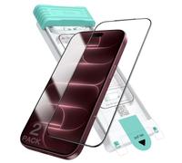 JETech Pellicola Protettiva Antiriflesso 3D 9H+ per iPhone 18 Pro, 2 Pezzi | Vetro Temperato, kit Allineamento Automatico, Copertura Totale, Rivestimento AR, Resistente Cadute, Anti-Impronte