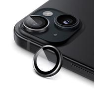 JETech Pellicola Protettiva Fotocamera per iPhone 15/15 Plus, Mezzanotte | 1 Set, Protezione Fotocamera, Vetro Temperato 9H, Cover Anello Metallico Singolo, HD Trasparente