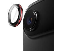 JETech Pellicola Protettiva Fotocamera per iPhone Air, Nero+Rosso, 1 Set | Vetro Temperato 9H, Anello Metallico Singolo, Design Due Toni, Vassoio di Installazione Facile, HD Trasparente