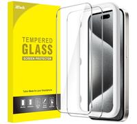 JETech Pellicola Protettiva per iPhone 15 Pro, 2 Pezzi | Vetro Temperato 9H, HD Trasparente, Protezione Antigraffio, Strumento Installazione Facile