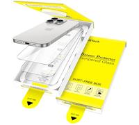 JETech Pellicola Protettiva per iPhone 15 Pro 6,1 Pollici, Installazione Facile in un Passo con Allineamento Automatico Scatola Senza Bolle, Vetro Temperato Film 9H, Trasparente HD, 3 Pezzi