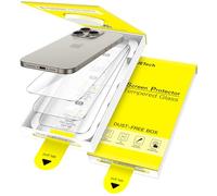 JETech Pellicola Protettiva per iPhone 15 Pro Max 6,7 Pollici, Installazione Facile in un Passo con Allineamento Automatico Scatola Senza Bolle, Vetro Temperato Film 9H, Trasparente HD, 3 Pezzi