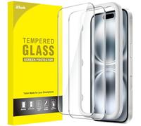 JETech Pellicola Protettiva per iPhone 16 6,1 Pollici, Vetro Temperato Film con Strumento di Installazione Facile, Compatibile con Cover, HD Chiaro, Pacco da 2