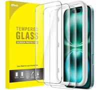 JETech Pellicola Protettiva per iPhone 16 Plus 6,7 Pollici, Vetro Temperato Film con Strumento di Installazione Facile, Compatibile con Cover, HD Chiaro, Pacco da 3