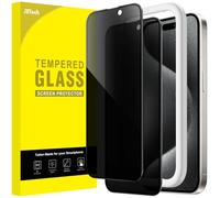 JETech Pellicola Protettiva per la Privacy a Protezione Totale per iPhone 15 Pro 6,1 Pollici, Bordo Nero Vetro Temperato Anti-Spy con Strumento di Installazione Facile, Pacco da 2