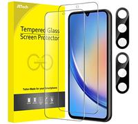 JETech Pellicola Protettiva per Samsung Galaxy A34 5G 6,6 Pollici con Protezione di Obiettivo Fotocamera, 9H Vetro Temperato Film, HD Chiaro, Pacco da 2 Ciascuno