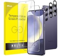 JETech Pellicola Protettiva per Samsung Galaxy S24+ / S24 Plus con Protezione Lente Fotocamera, Vetro Temperato Film, Compatibile ID Impronte Digitali, HD Chiaro, Pacco da 2 Ciascuno