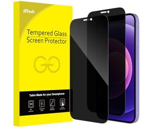 JETech Pellicola Protettiva Privacy per iPhone 12 mini, 2 Pezzi | Vetro Temperato Anti-Spia a Copertura Completa, Protezione Bordo a Bordo, Compatibile con Custodie, HD Trasparente