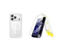 JETech per iPhone 18 Pro Cover Magnetica con Glitter & Pellicola Protettiva con Vassoio di Allineamento in un Passo Pacchetto