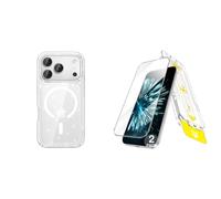 JETech per iPhone 18 Pro Max Cover Magnetica con Glitter & Pellicola Protettiva con Vassoio di Allineamento in un Passo Pacchetto
