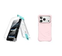 JETech per iPhone 18 Pro Max Pellicola Protettiva 9H+ con Bordo Curvo Liscio & Cover Magnetica in Silicone Pacchetto