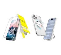 JETech per iPhone 18 Pro Max Pellicola Protettiva con Auto-Allineamento in un Passo & Cover con Supporto ad Anello Girevole a 360° Pacchetto