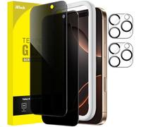 JETech Privacy Pellicola Protettiva per iPhone 16 Pro Max 6,9 Pollici con Protezione per Obiettivo Fotocamera, Vetro Temperato Film con Strumento di Installazione Facile, Pacco da 2 Ciascuno