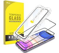 JETech Un Tocco Installa Pellicola Protettiva per iPhone 11/XR 6,1 Pollici, Vetro Temperato Completa Flim a Copertura Totale, Kit di Strumenti di Allineamento Automatico, HD Chiaro, Pacco da 2