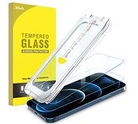 JETech Un Tocco Installa Pellicola Protettiva per iPhone 12 Pro Max 6,7 Pollici, Vetro Temperato Film a Copertura Totale, Kit di Strumenti di Allineamento Automatico, HD Chiaro, Pacco da 2