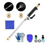 Jetflux Pressure Washer, 2-in-1 High Power Washer Nozzle with Hose Connectors, Upgraded Portable Pressure Wash Gun for Garden Hose, Cars, Driveways, Patios, Eliminates Dirt/Grime/Stains (Black)