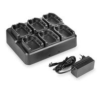 Jetfon Multi-CLPe - Caricatore multiplo da 6 unità per Motorola CLPe, stazione di ricarica con 2 porte USB (A e C) e ricarica diretta delle batterie BT-90