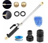 Jethose Pressure Washer, Jethose Pressure Nozzle, 2-in-1 High Pressures Power Washer for House, with 2 Different Nozzles and Hose Quick Connectors & Extension Tube (NO extension tube,Black)