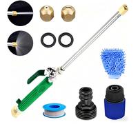 Jethose Pressure Washer, Jethose Pressure Nozzle, 2-in-1 High Pressures Power Washer for House, with 2 Different Nozzles and Hose Quick Connectors & Extension Tube (NO extension tube,Green)