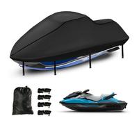 Jetski, copertura per barca a 3 posti, resistente, 420D, impermeabile, con 2 prese d'aria di grado marittimo, resistente ai raggi UV, per Seadoo, Kawasaki, Waverunner Polaris da 345,4 cm a 368,3 cm