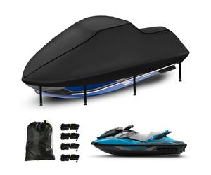 Jetski, copertura per barca a 3 posti, resistente, 420D, impermeabile, con 2 prese d'aria di grado marittimo, resistente ai raggi UV, per Seadoo, Kawasaki, Waverunner Polaris da 345,4 cm a 368,3 cm