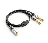Jetstream Adattatore jack da 3,5 mm a 2 connettori da 6,35 mm, jack audio mono da 1/8 di pollice 3,5 mm TRS stereo a doppio connettore stereo TS da 6,35 mm 1/4 di pollice, cavo splitter a Y per mixer